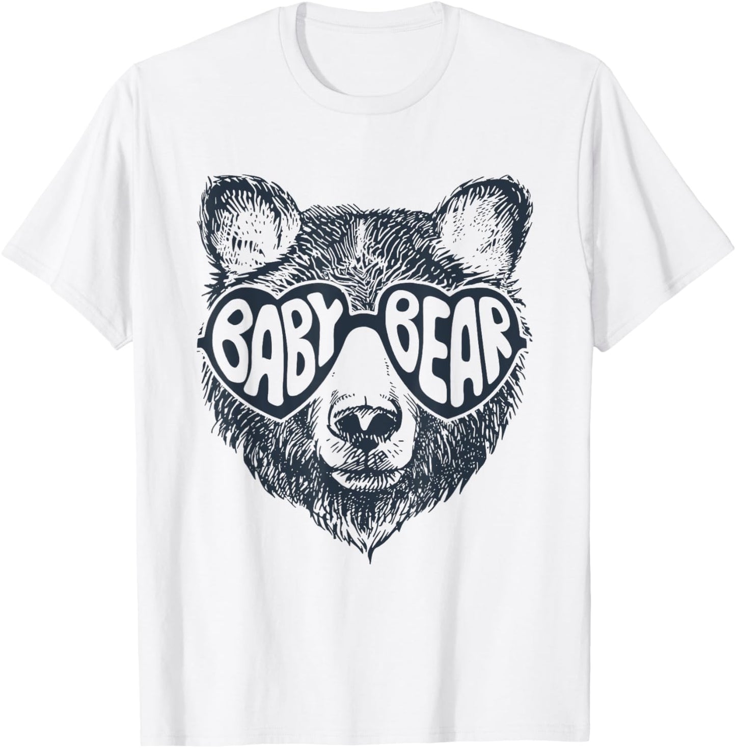 Baby Bear Face Sunglasses Print Mother's Day T-Shirt - T-Shirt | White