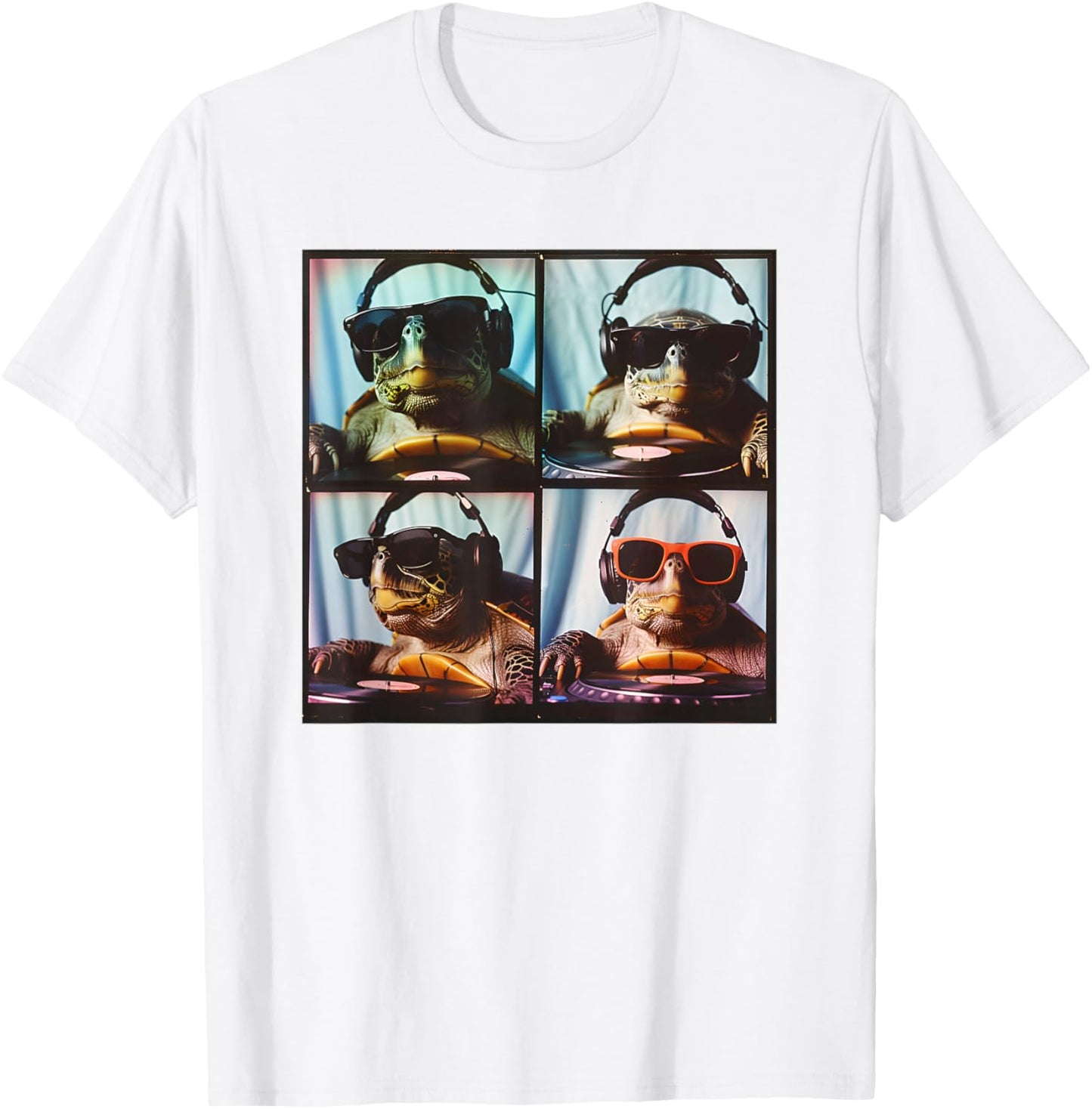Funny Turtle Face Animal Photobooth Unique Pet Turtle Mom T-Shirt - T-Shirt | White