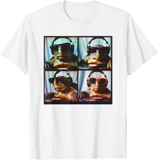 Funny Turtle Face Animal Photobooth Unique Pet Turtle Mom T-Shirt - T-Shirt | White