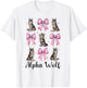 Alpha Wolf Alpha Male Cringe Meme Werewolf Pink Coquette Bow T-Shirt - T-Shirt | White