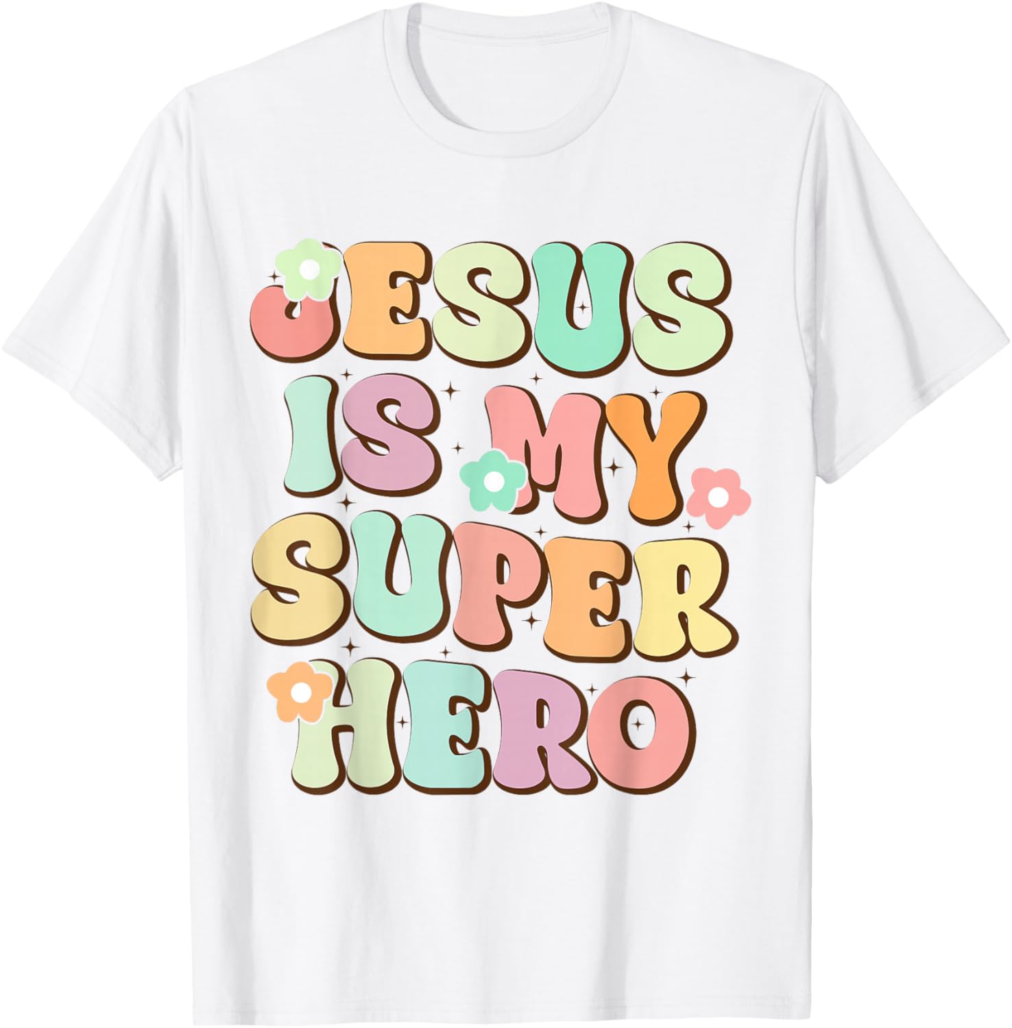 Jesus Is My Superhero Christian Religious T-Shirt - T-Shirt | White