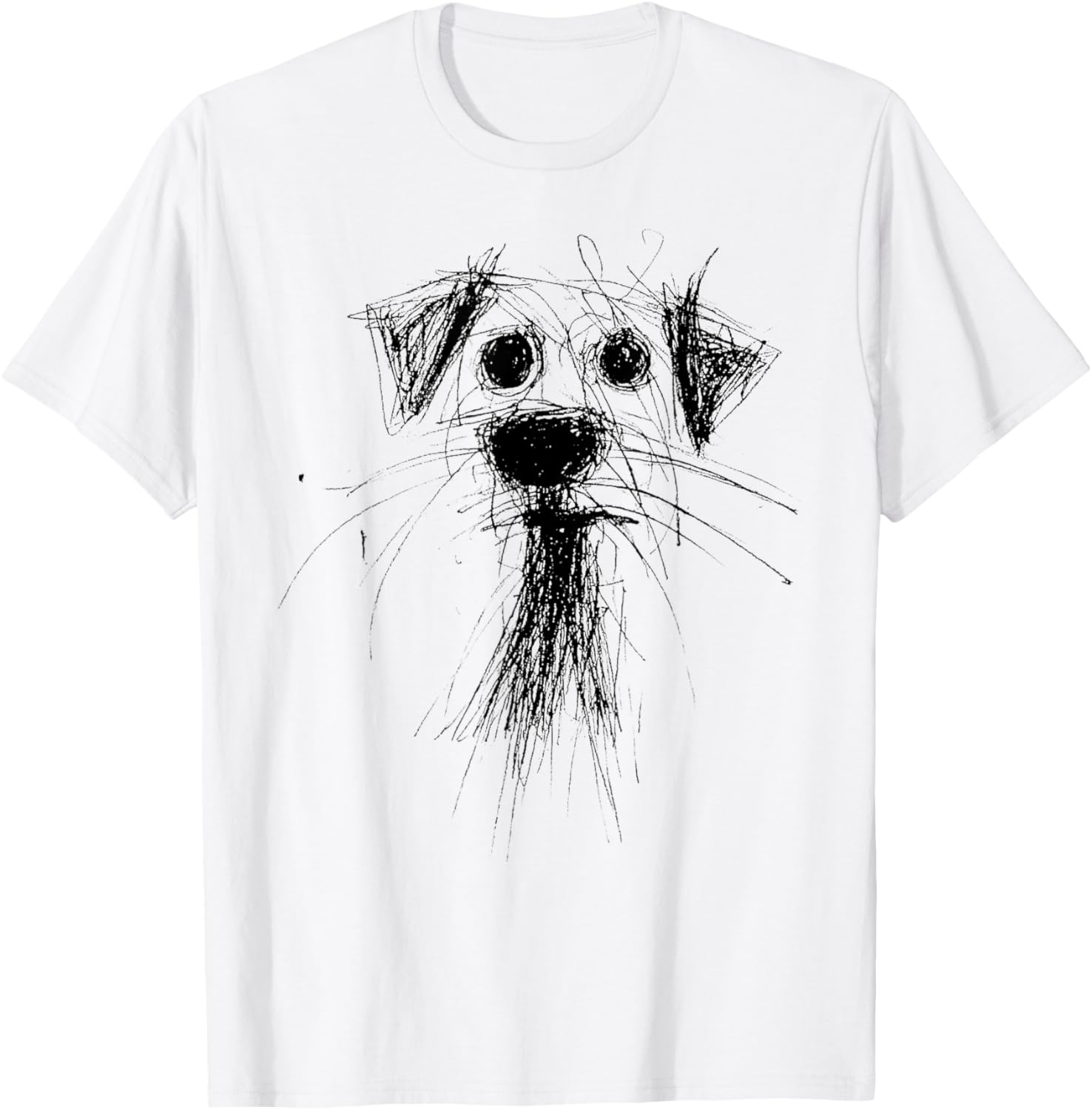Dog Lover Abstract Scribble Art Cute Puppy Puppy T-Shirt - T-Shirt | White