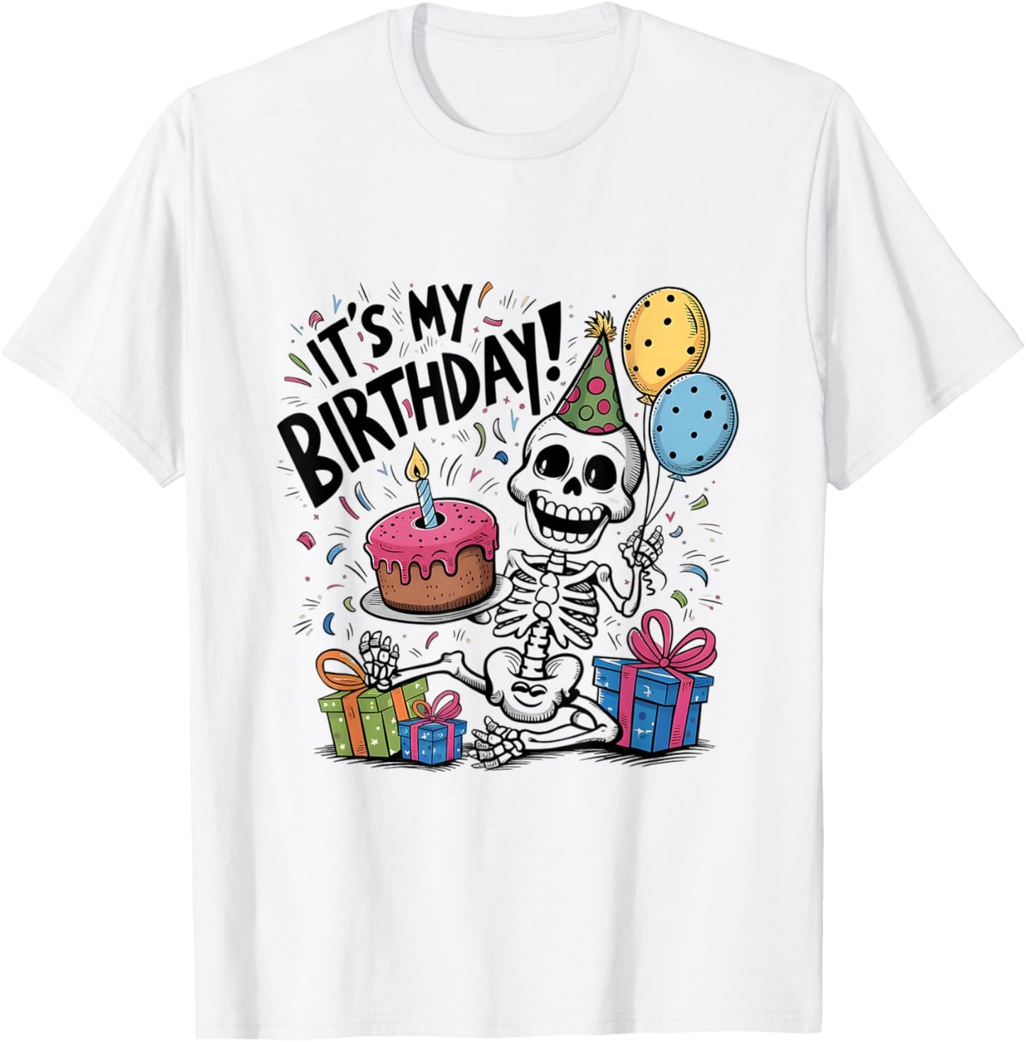 Birthday Boy Skeleton It's My Birthday Party T-Shirt - T-Shirt | White