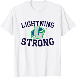 Lapeer Lightning Logo Strong Flag HS T-Shirt - T-Shirt | White