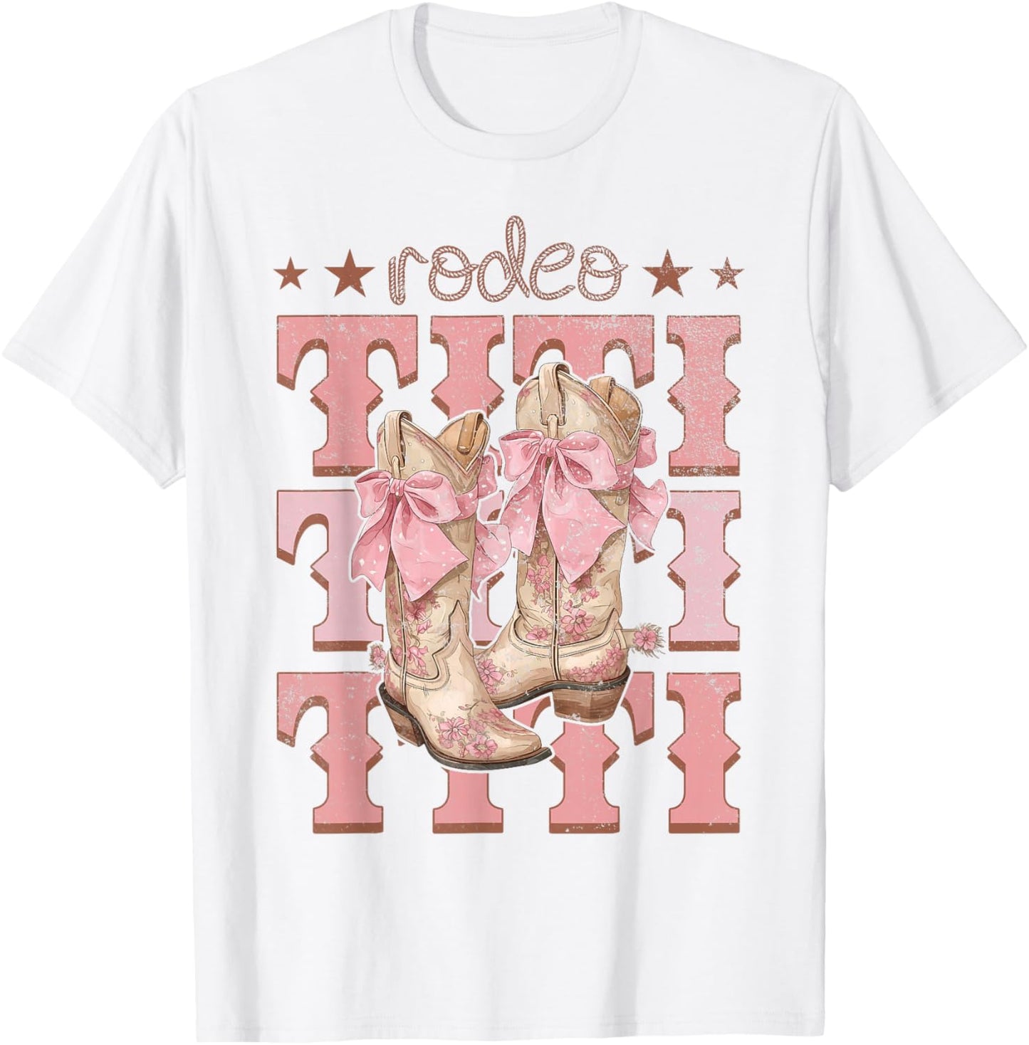 Rodeo Titi Pink Boots Coquette Cow-Girl Birthday Party T-Shirt - T-Shirt | White