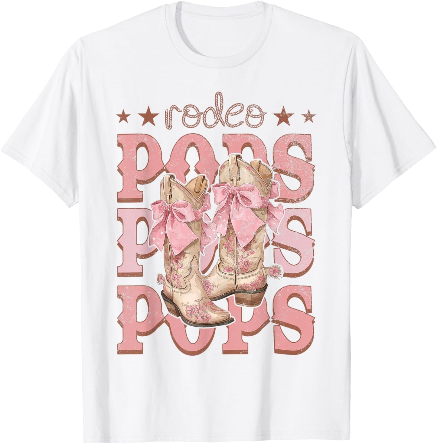 Rodeo Pops Pink Boots Coquette Cow-Girl Birthday Party T-Shirt - T-Shirt | White