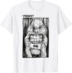 Official The Prodigy Lip Tat Big Beat Electro Band T-Shirt - T-Shirt | White