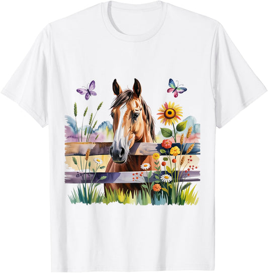 Süßes Pferde Motiv für Mädchen Stall und Reiten T-Shirt - T-Shirt | White