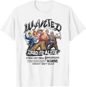 One Piece Straw Hat Crew Dead Or Alive T-Shirt - T-Shirt | White