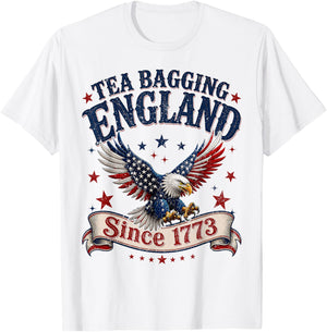 4th of July Tea Bagging England Since 1773 Men Women T-Shirt - T-Shirt | White