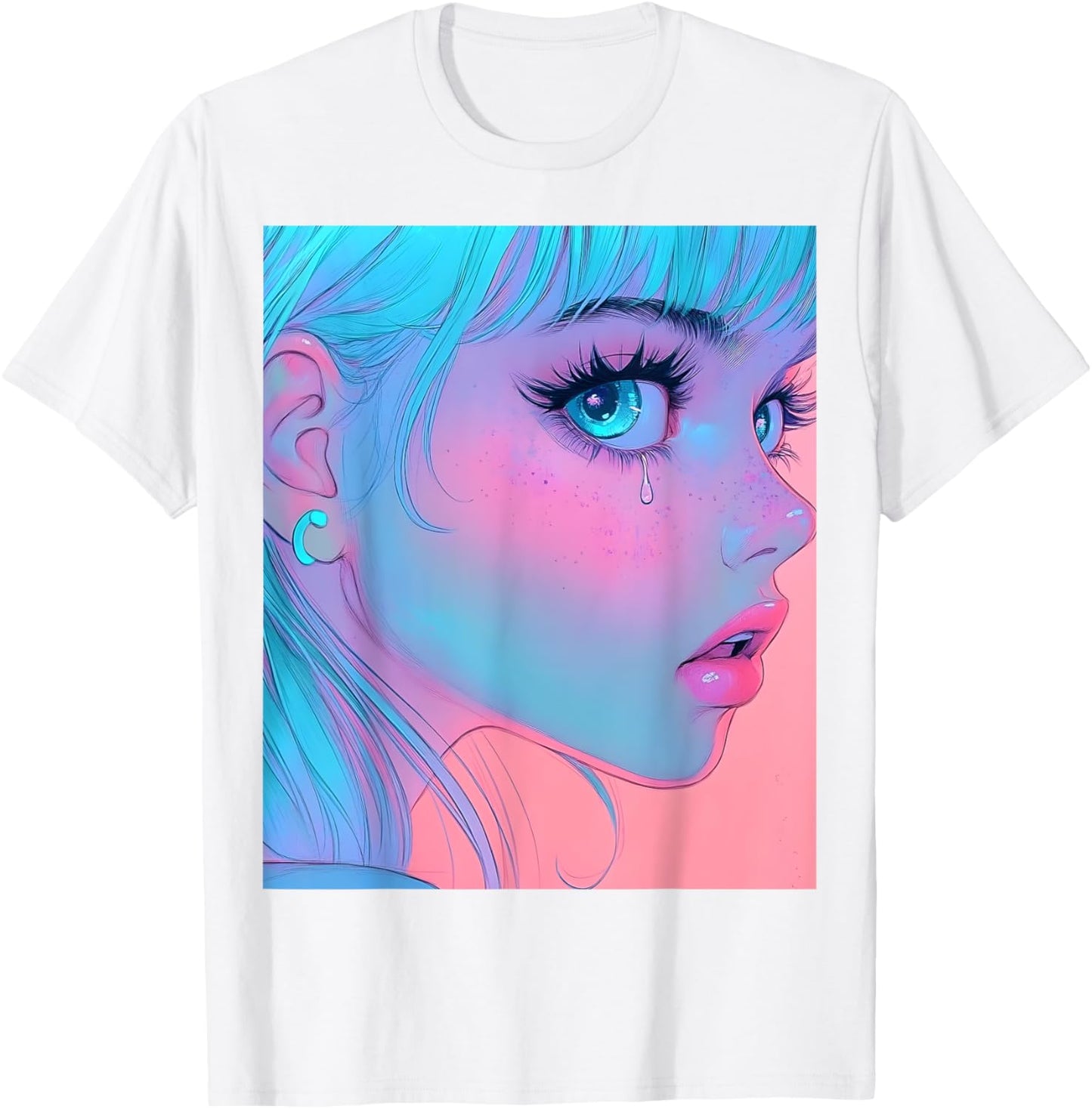 Anime Girl Vaporwave Egirl Aesthetic Japanese Otaku T-Shirt - T-Shirt | White