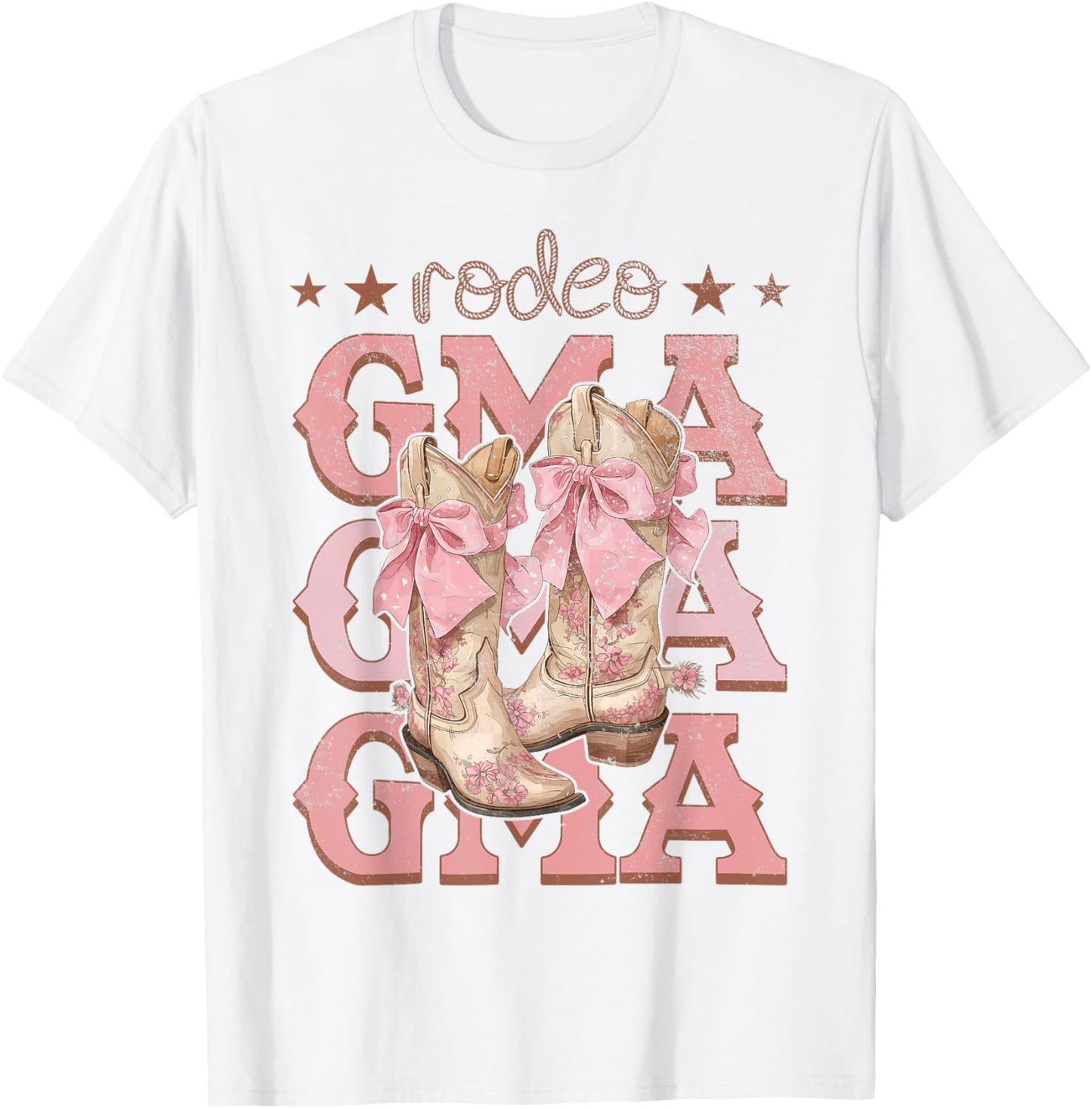 Rodeo Gma Pink Boots Coquette Cow-Girl Birthday Party T-Shirt - T-Shirt | White