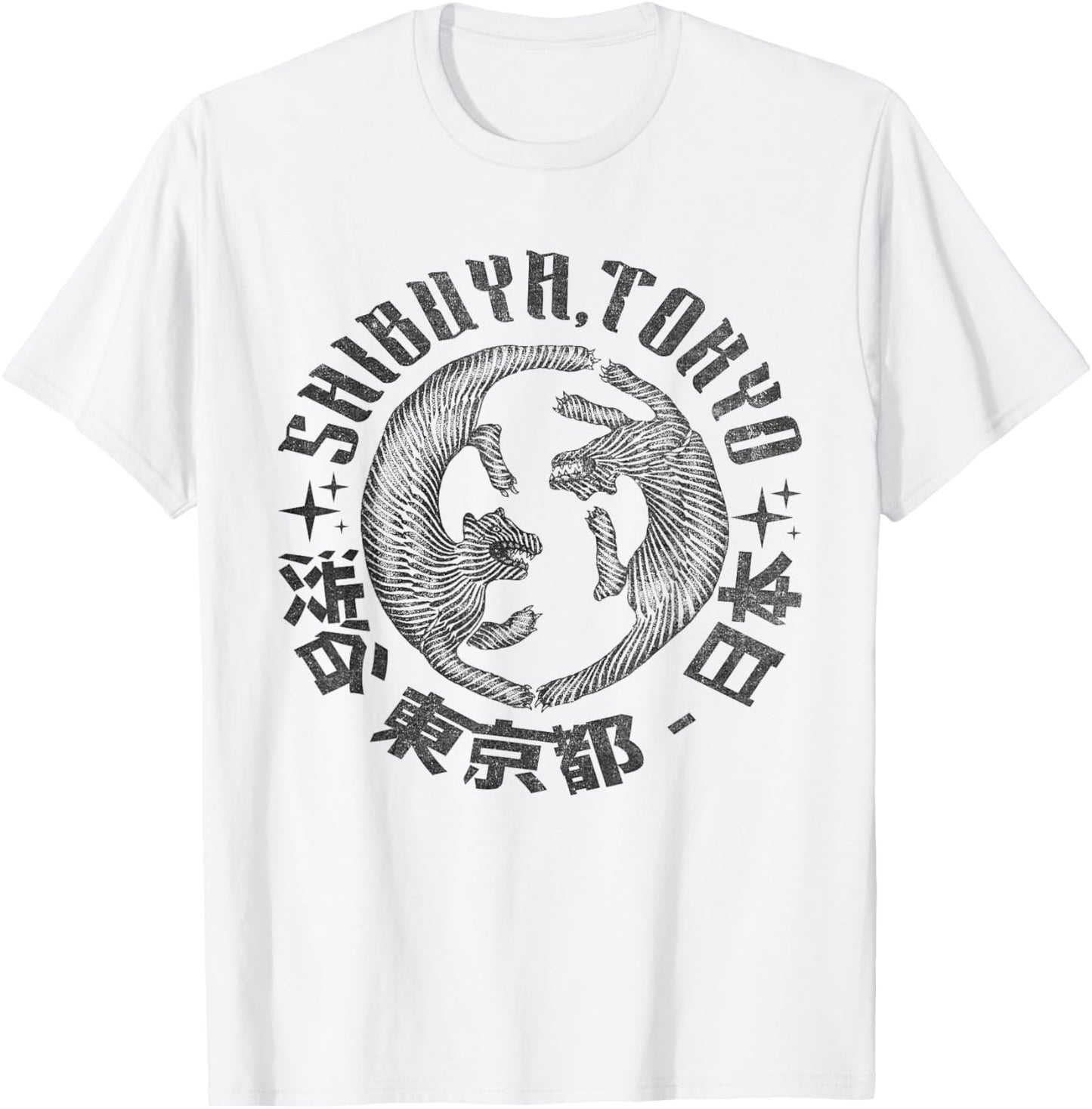Shibuya Tokyo Tiger - Vintage Japan Streetwear Tiger T-Shirt - T-Shirt | White