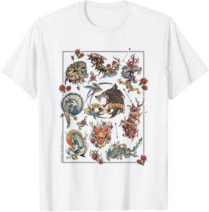 The Witcher Monster Tattoo Flash Officially Licensed T-Shirt - T-Shirt | White