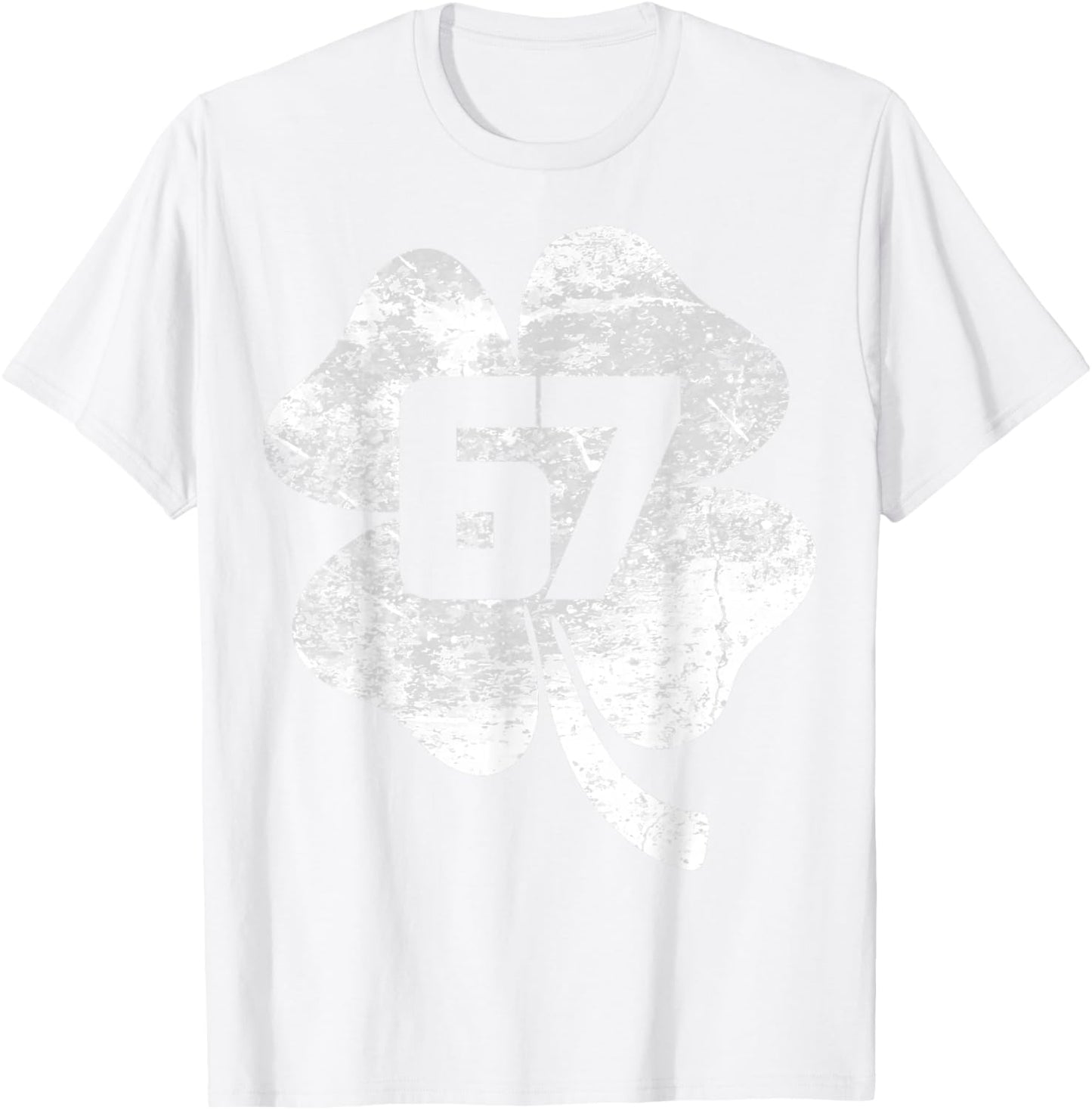 Lucky 67 Clover Green Shamrock St Patrick Vintage Design T-Shirt - T-Shirt | White