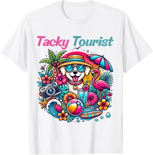 Vacay Tacky Tourist Outfit Wacky Cruise Costume Idea Tacky T-Shirt - T-Shirt | White