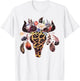 Western Boho Cow Cowgirl Cowboy Bull Skull Leopard Vintage T-Shirt - T-Shirt | White