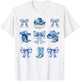 Blue Coquette Cowgirl Bows Boots Cowboy Hat Western T-Shirt - T-Shirt | White