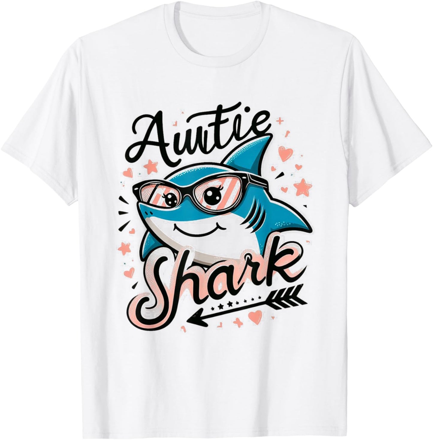Auntie Shark Funny Shark Matching Family T-Shirt - T-Shirt | White