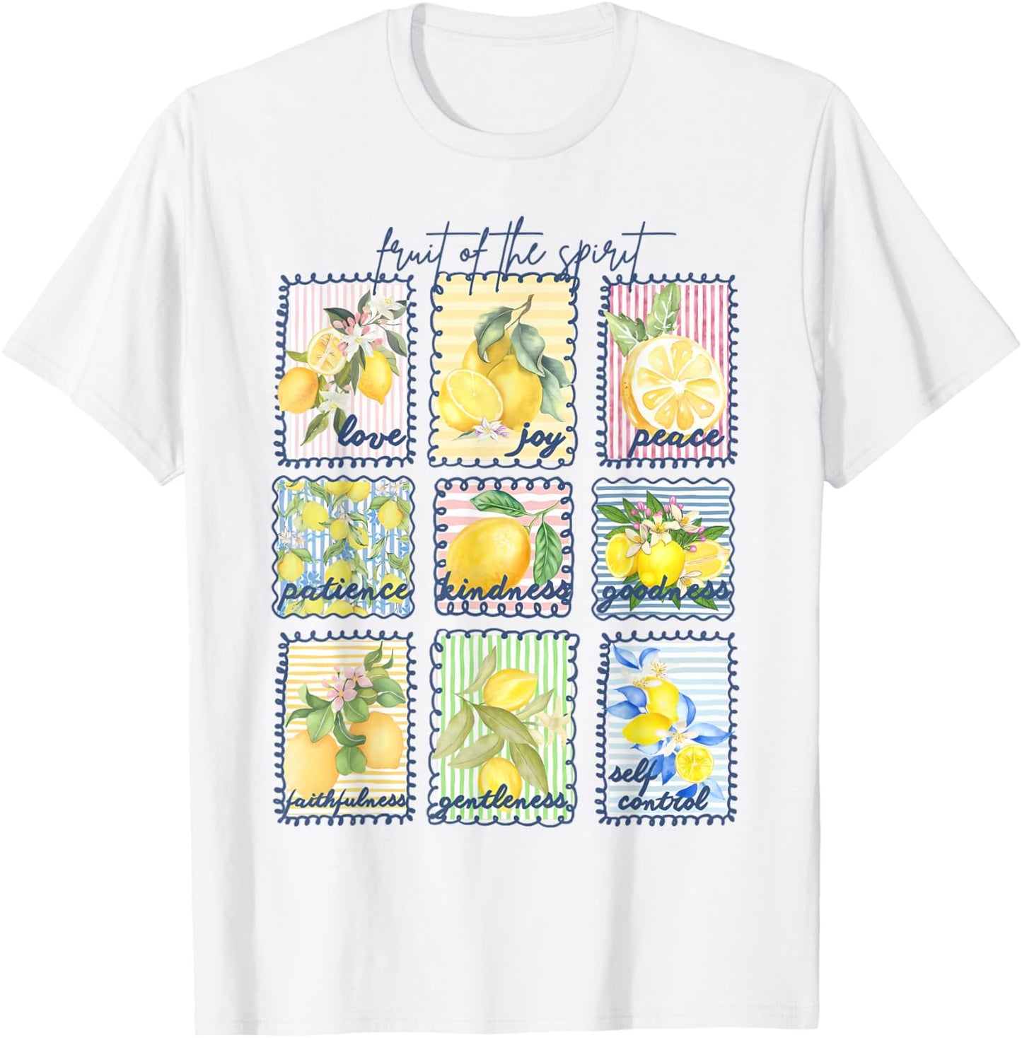 Fruit of The Spirit Postage Stamp Lemon Christian T-Shirt - T-Shirt | White