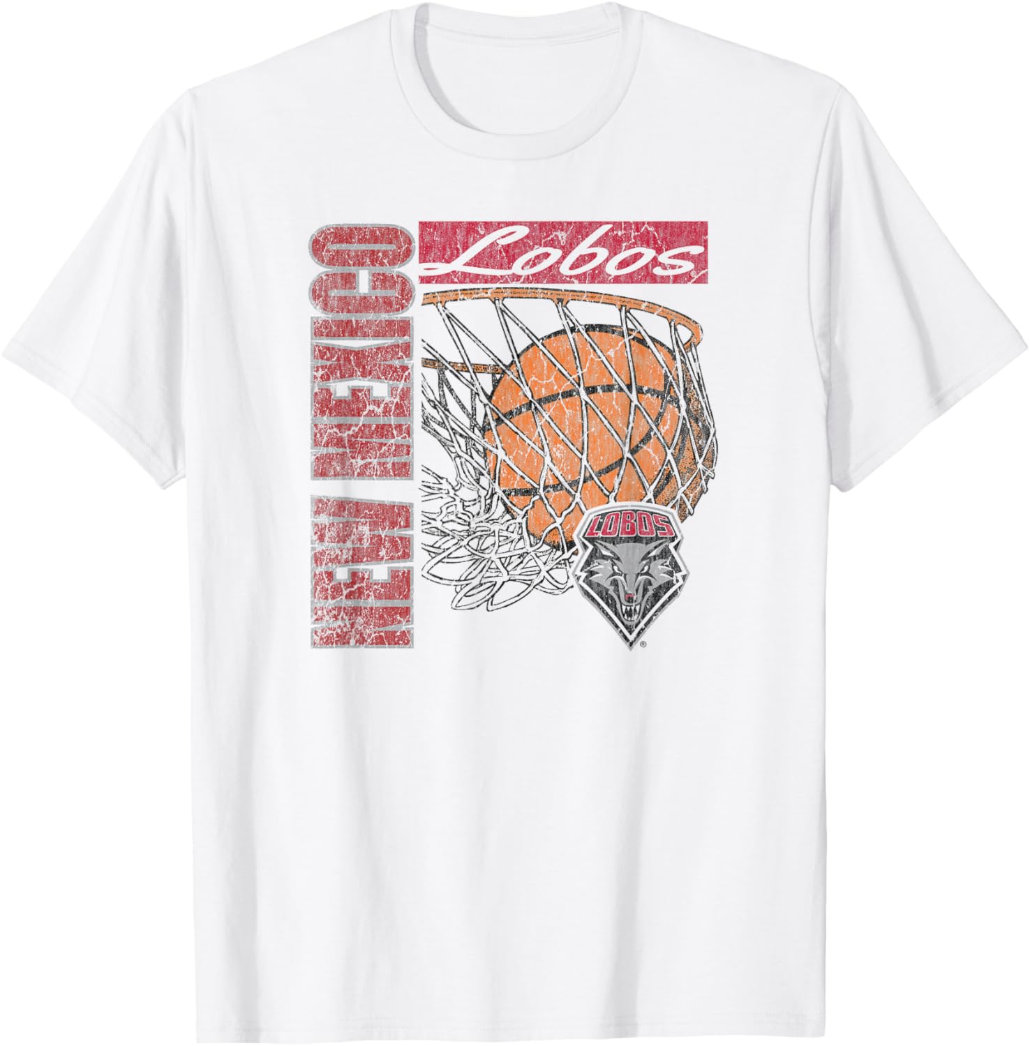 New Mexico Lobos Vintage Basketball 90's White T-Shirt - T-Shirt | White