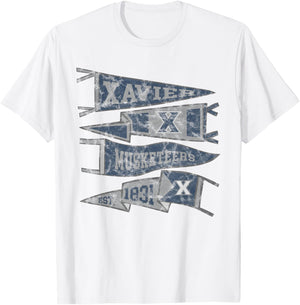 Xavier University Musketeers Distressed Pennants T-Shirt - T-Shirt | White