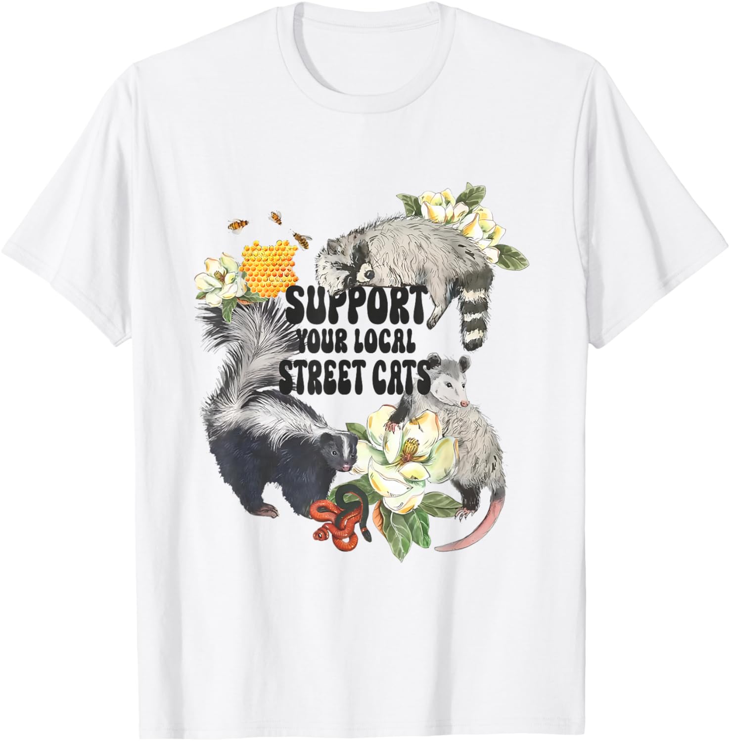 Support Your Local Street Cats Team Trash Street Cats Squad T-Shirt - T-Shirt | White