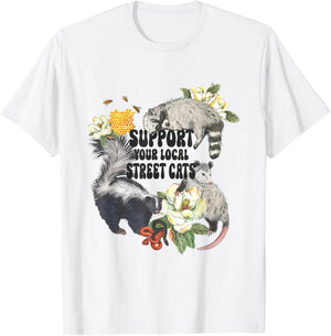 Support Your Local Street Cats Team Trash Street Cats Squad T-Shirt - T-Shirt | White