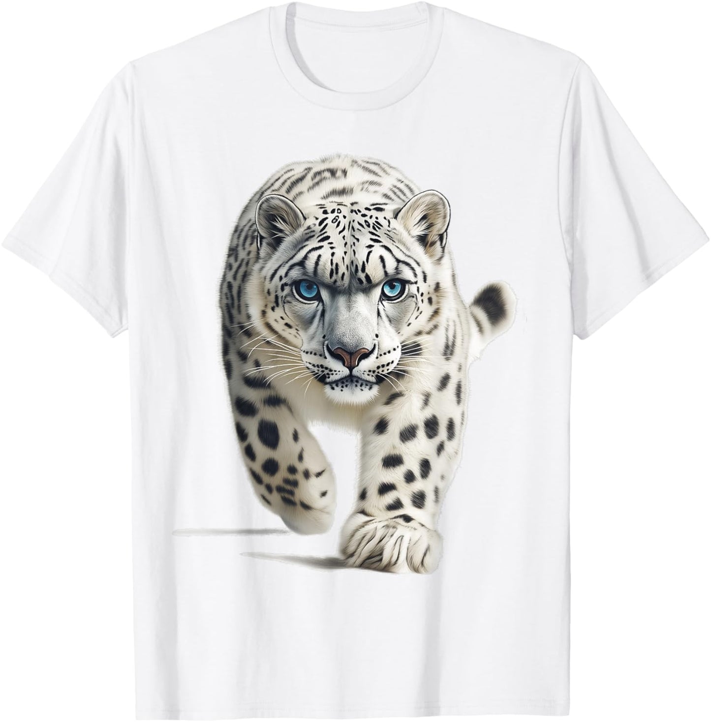 Snow Leopard Stare Snow Leopard Stalk Fierce Snow Leopard T-Shirt - T-Shirt | White