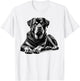 Rottweiler Dog in Lying Pose T-Shirt - T-Shirt | White