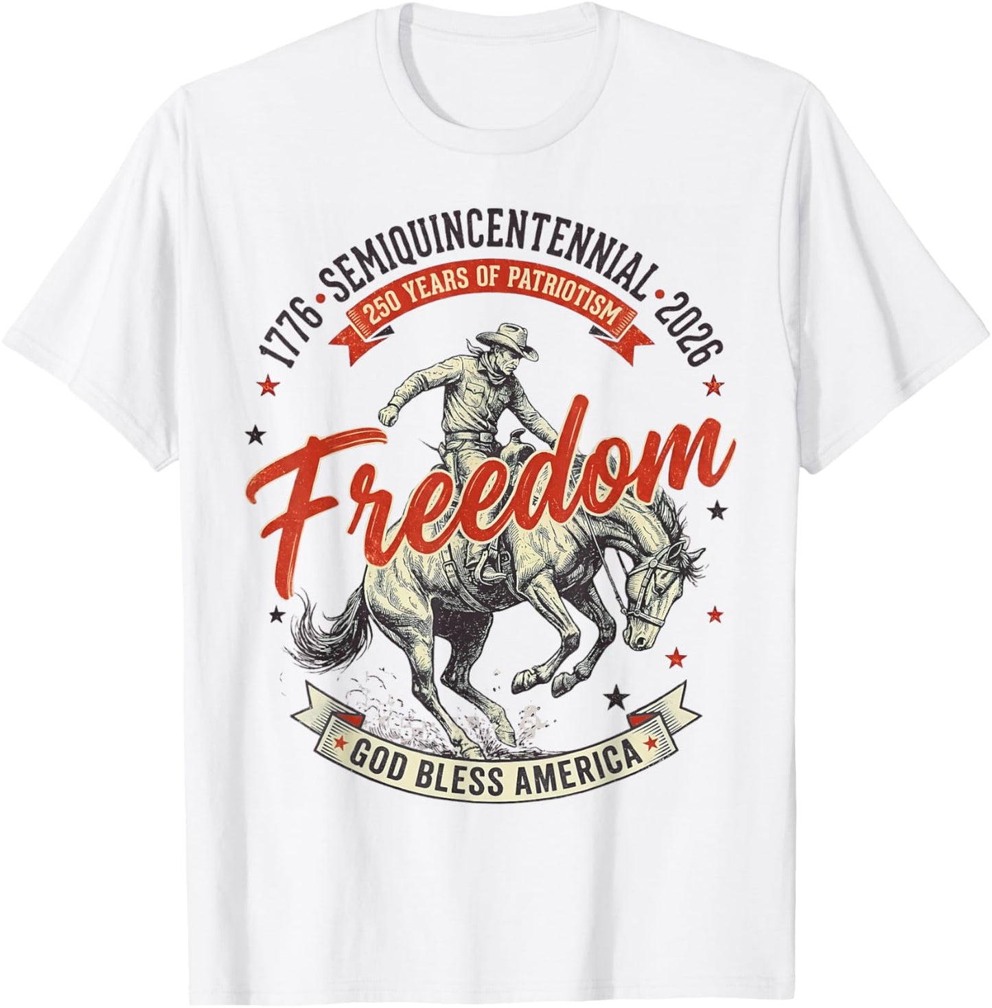 250 Years of Freedom American Anniversary USA 250th Birthday T-Shirt - T-Shirt | White