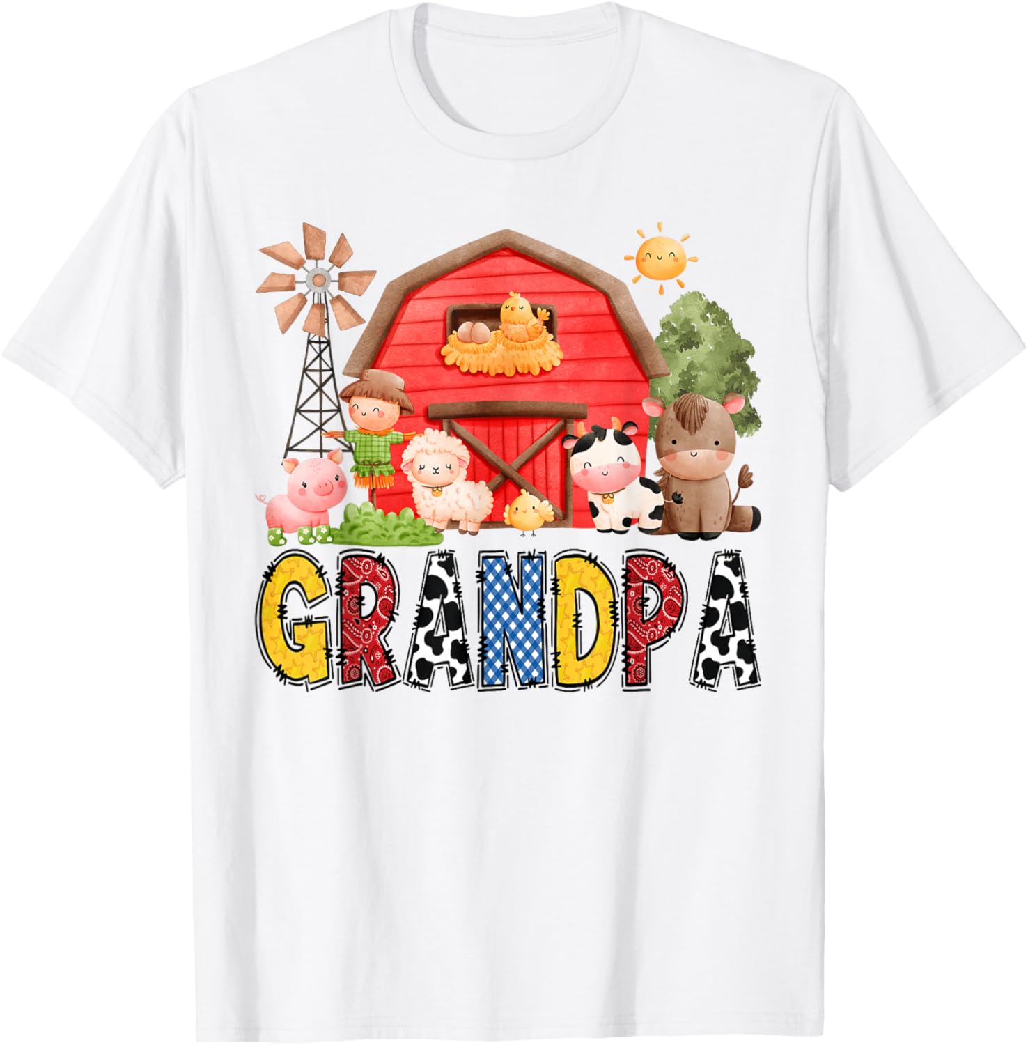 Grandpa Farm Cow Birthday Boy Matching Family Matching T-Shirt - T-Shirt | White