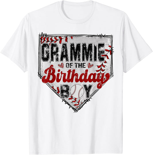 Grammie Of The Birthday Boy Baseball Lover Family Matching T-Shirt - T-Shirt | White