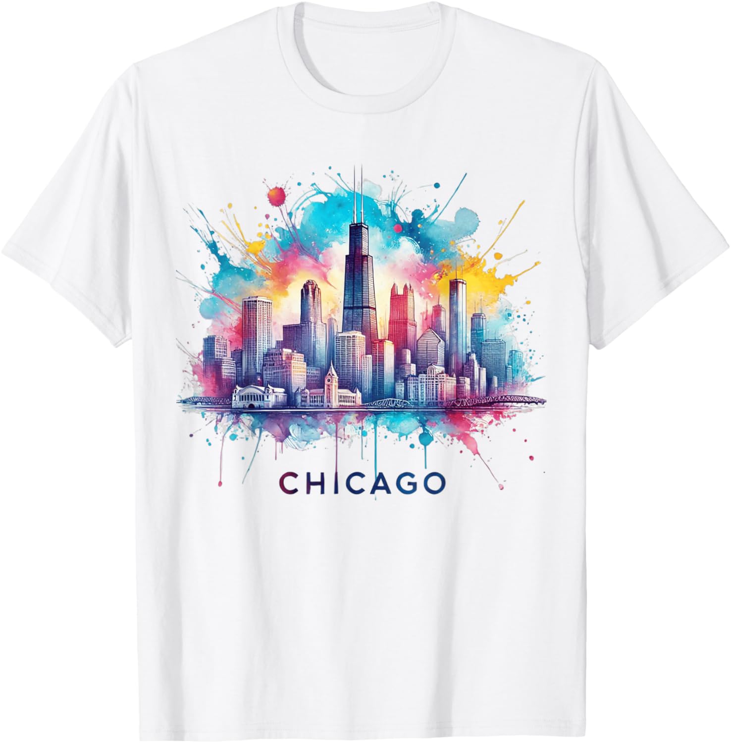 Vintage Chicago Illinois City Skyline Shirt Women Girls T-Shirt - T-Shirt | White