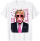 Donald Trump Pink Bubblegum Satire - Pop Art with USA Flag T-Shirt - T-Shirt | White