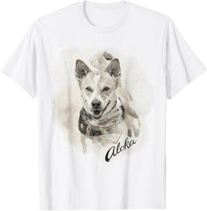 Aloka The Walk for Peace Dog Spreading Hope Indian Ink Art T-Shirt - T-Shirt | White