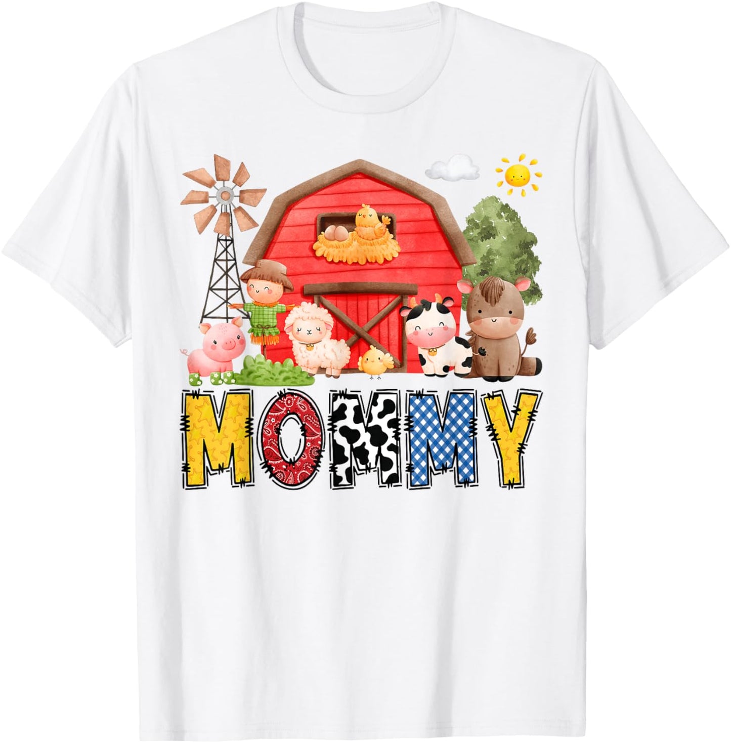 Mommy Farm Cow Birthday Boy Matching Family Matching T-Shirt - T-Shirt | White