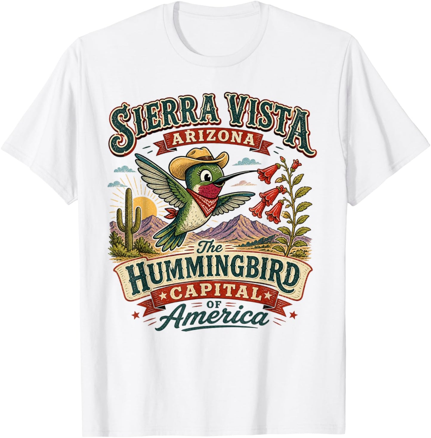 Sierra Vista, Arizona - Hummingbird Capital - Vintage Logo T-Shirt - T-Shirt | White