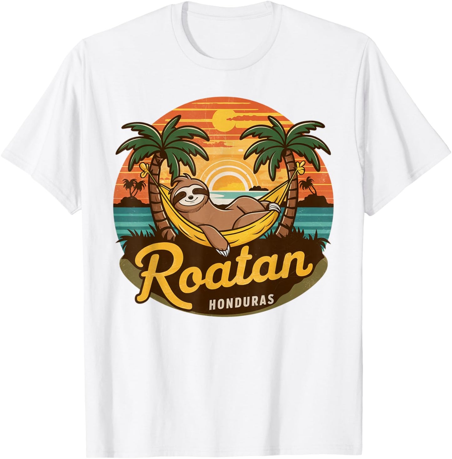 Roatan Sloth, Roatan Honduras Sloth, Roatan T-Shirt - T-Shirt | White