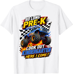 So Long Pre-K Graduation Kindergarten I Come Monster Truck T-Shirt - T-Shirt | White