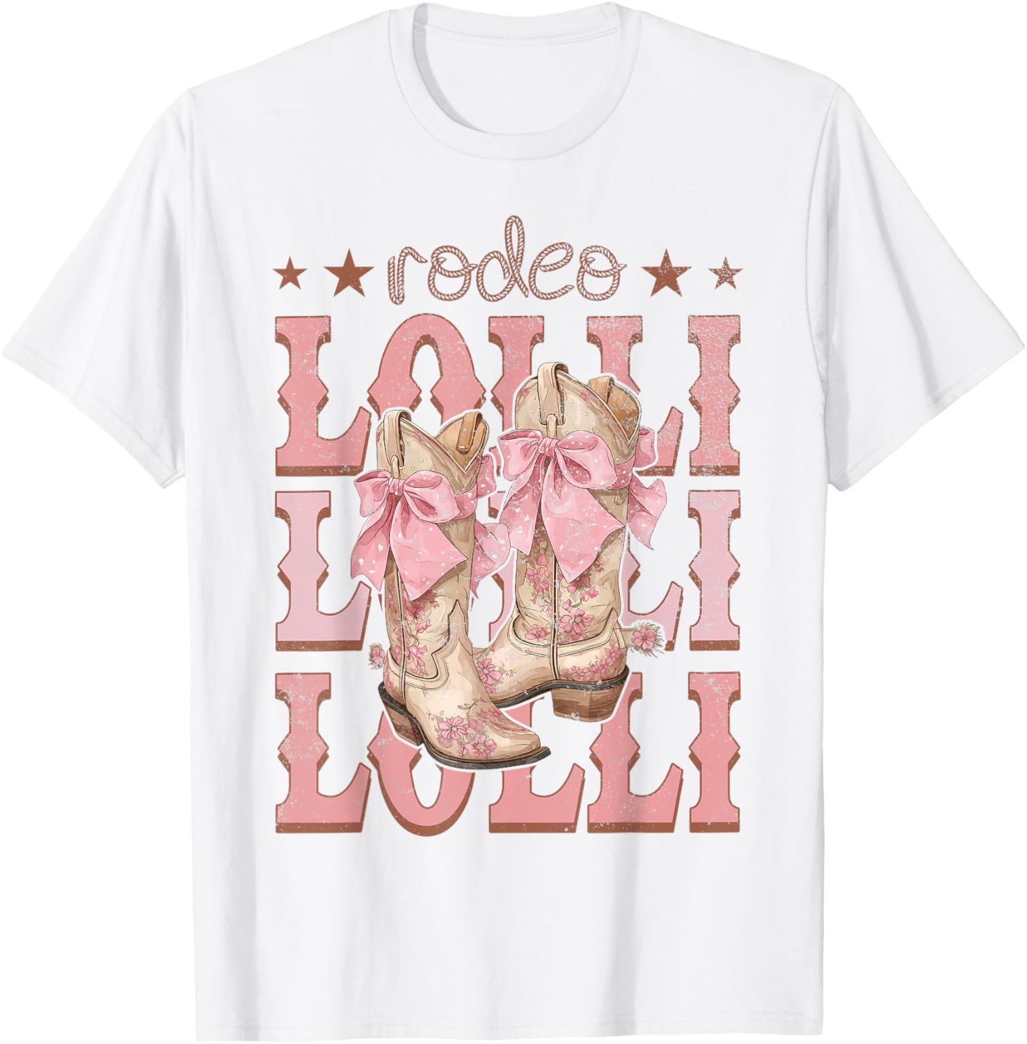 Rodeo Lolli Pink Boots Coquette Cow-Girl Birthday Party T-Shirt - T-Shirt | White
