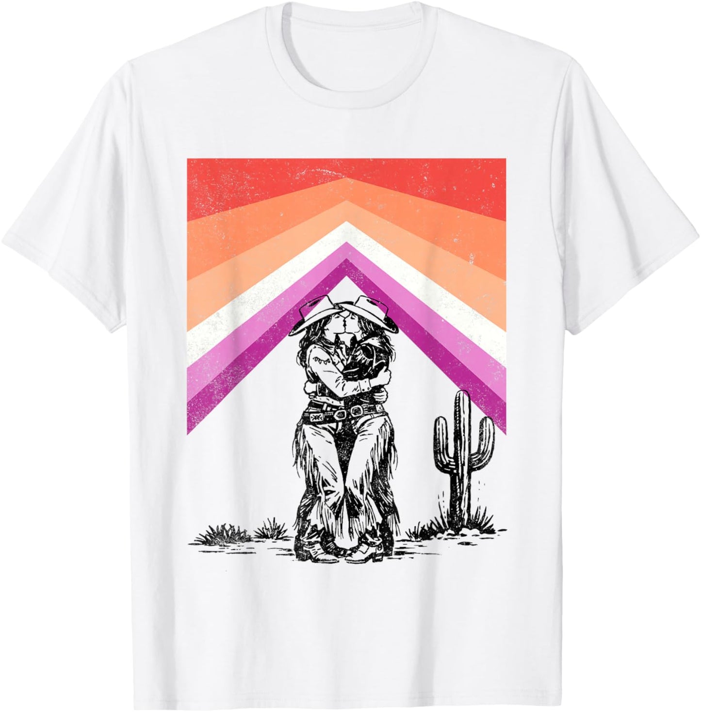 Kissing Cowgirls - Lesbian Pride T-Shirt - T-Shirt | White