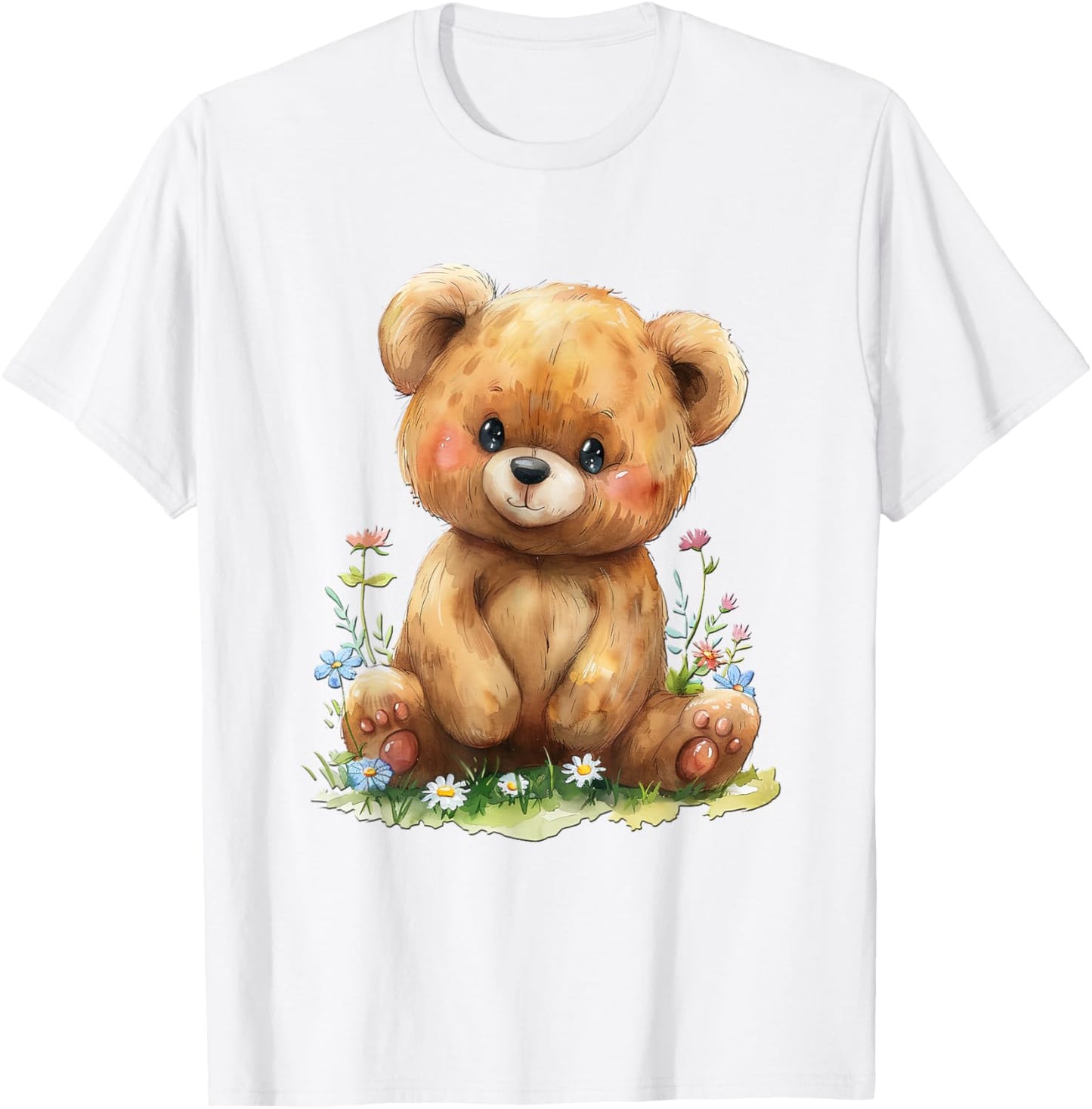 Baby Bear with Flowers Cute Lil Bears Snugglebear Daughter T-Shirt - T-Shirt | White