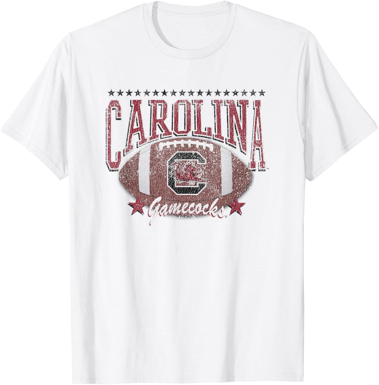 South Carolina Gamecocks Football Vintage Stars Gray T-Shirt - T-Shirt | White