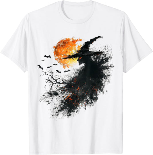 Witch Costume Halloween Graphic Art Witch T-Shirt - T-Shirt | White