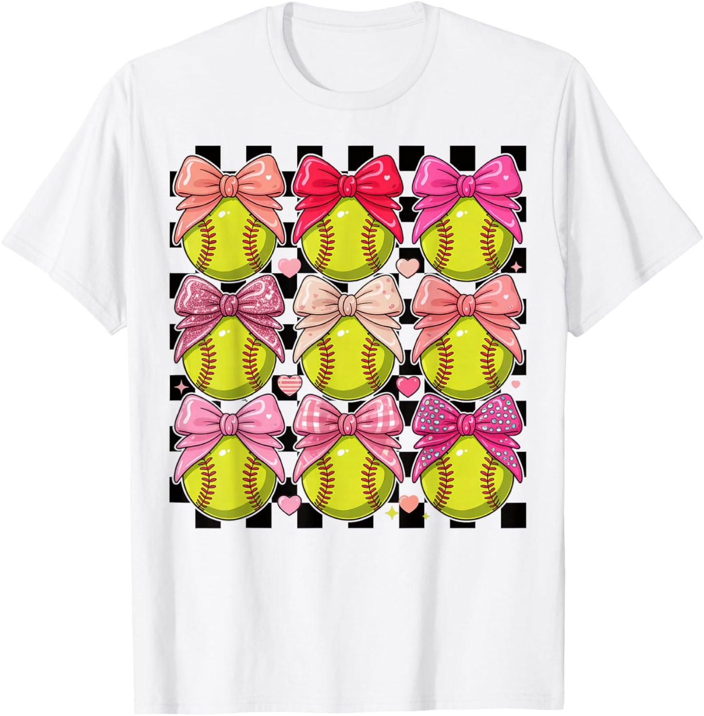 Girls Softball Pink Coquette Bow Softball Vibes Toddler T-Shirt - T-Shirt | White