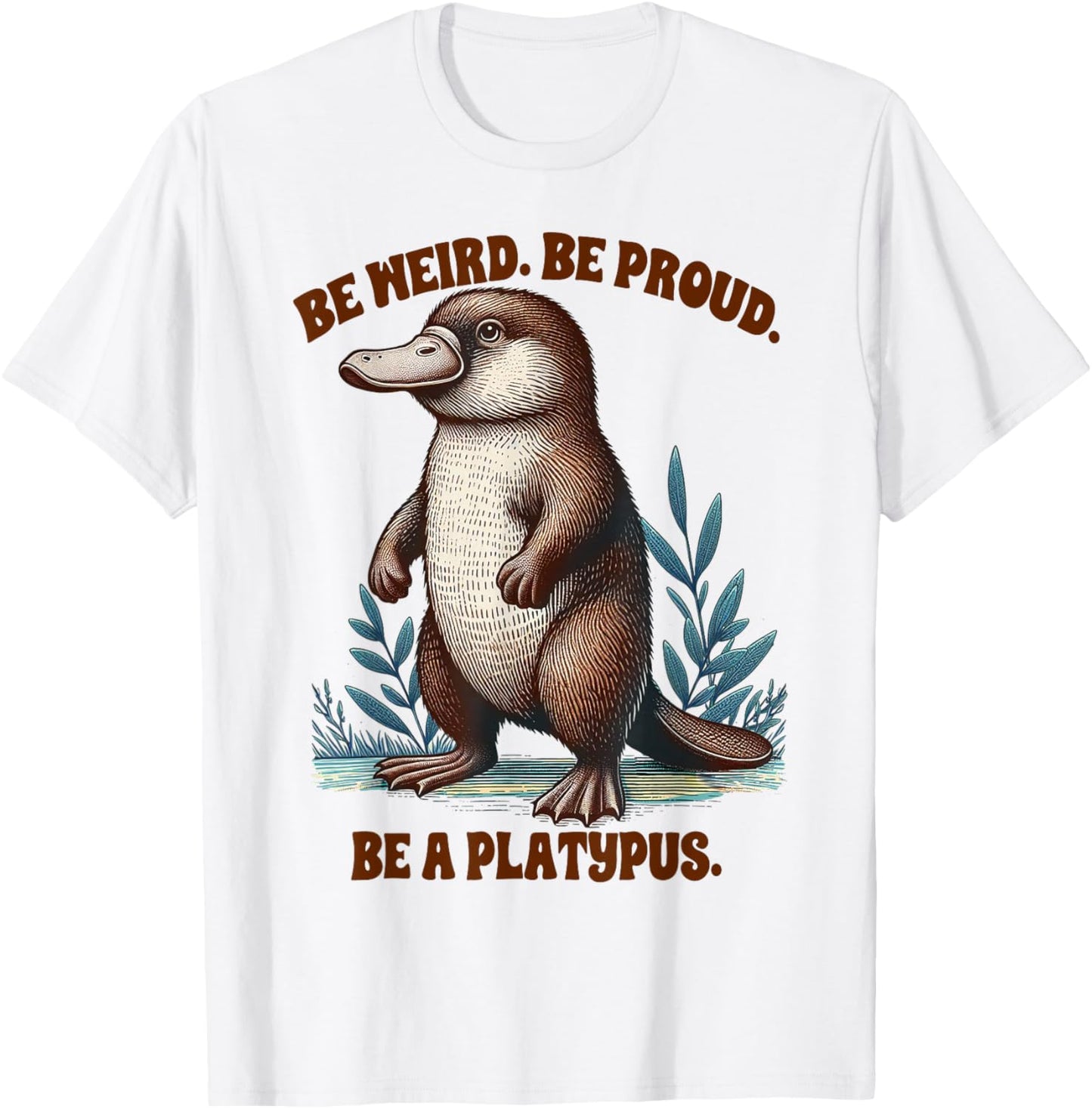 Platypus Lover Funny Platypus Be Weird & Proud Be A Platypus T-Shirt - T-Shirt | White