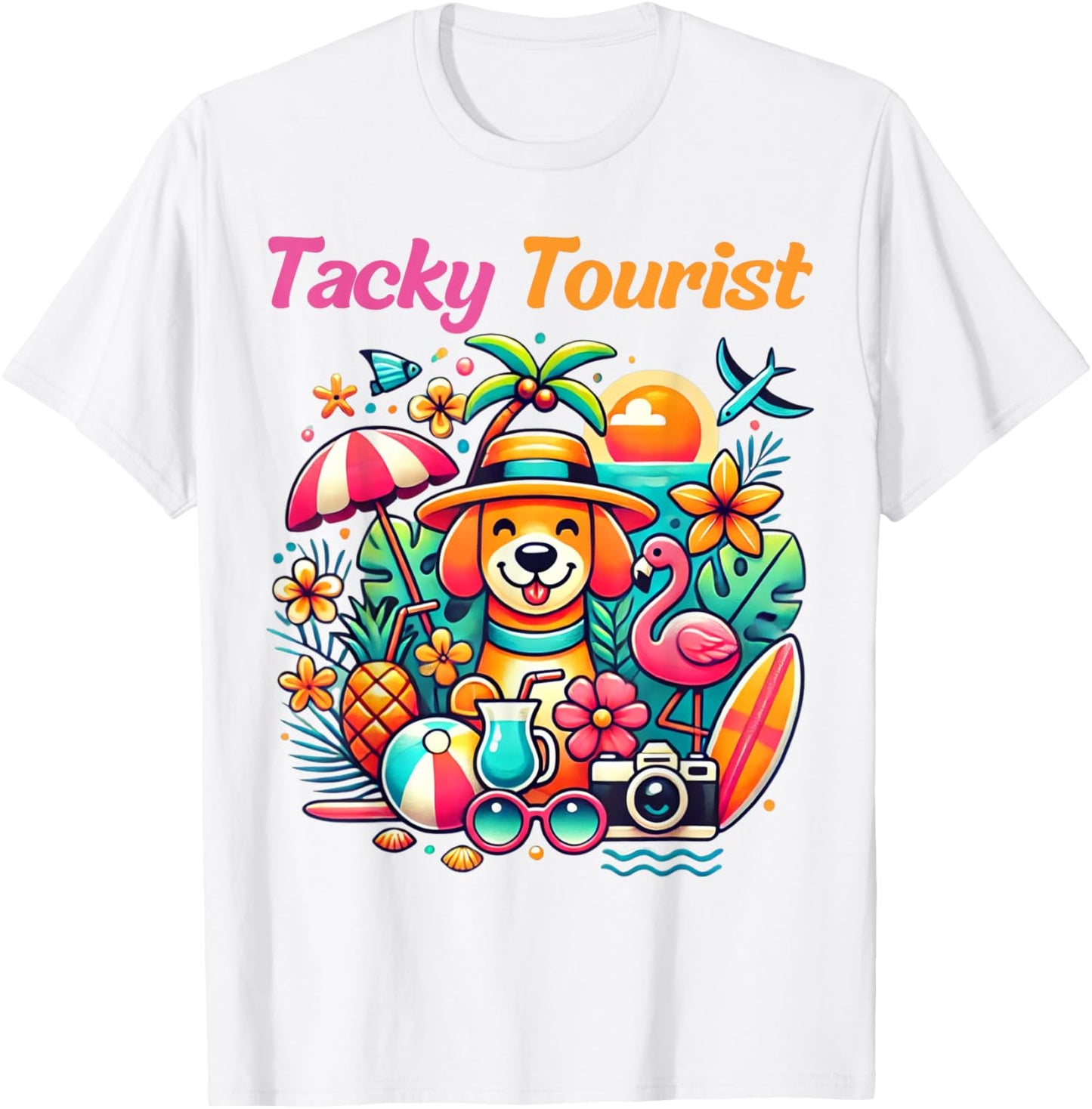 Vacay Tacky Tourist Outfit Wacky Cruise Costume Idea Tacky T-Shirt - T-Shirt | White