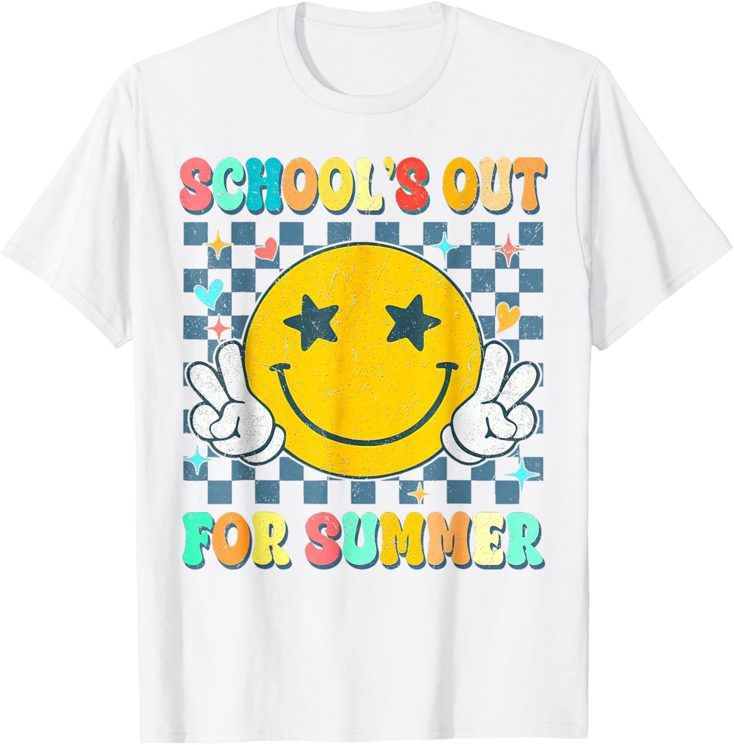 Last Day of School Retro Schools Out for Summer Teacher T-Shirt - T-Shirt | White