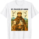Catholic Faith Animal Lover Cat Dog St. Francis of Assisi T-Shirt - T-Shirt | White